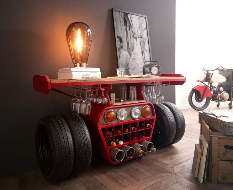 Turbo Handcrafted Wooden Bar Table