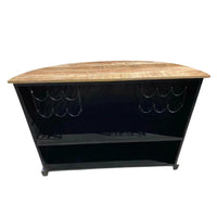 Vintage Kombi low top bar cabinet with storage shelves and unique automobile design by Foxfurn