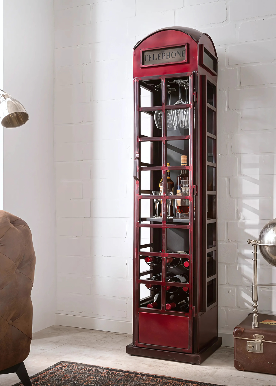 Telephone Booth Bar Cabinet – Bar Shelf India (LTT-20)
