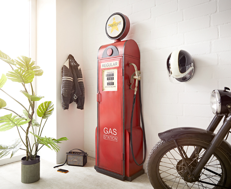 Industrial Gas Pump Home Bar Cabinet