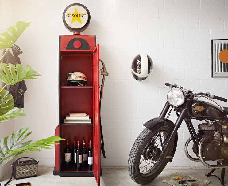 Industrial Gas Pump Home Bar Cabinet