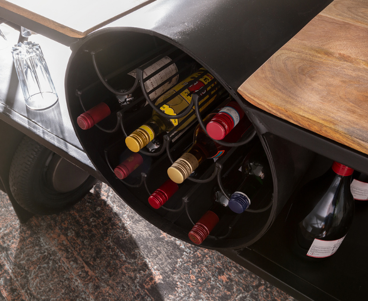 Unique airplane bar cabinet with bottle storage