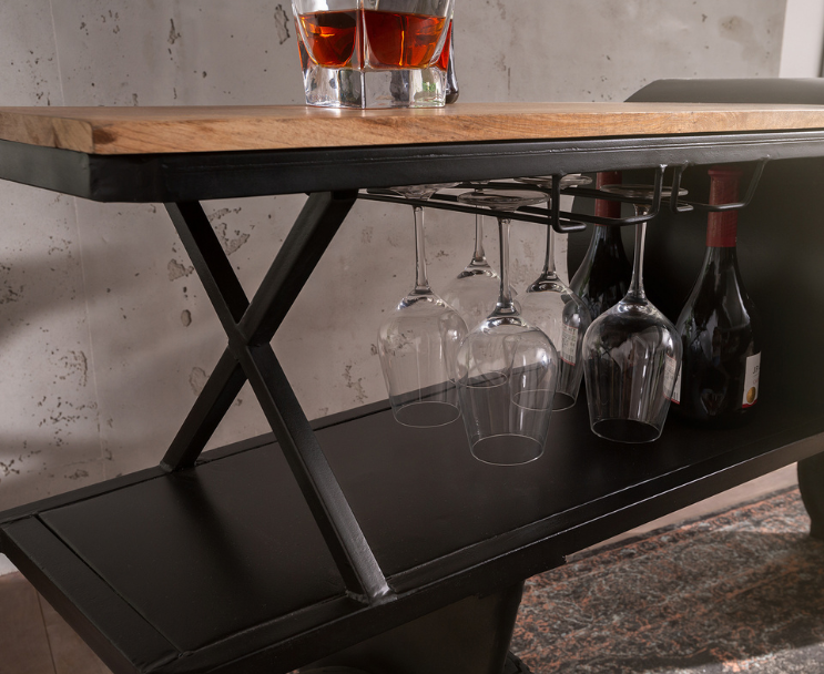 Airplane bar cabinet with wheels and propeller