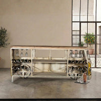 Decorative van bar counter with unique retro look, perfect for cafes, restaurants, and home bar interiors