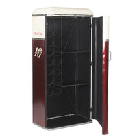 Vintage vending machine style bar cabinet with storage shelves and wooden finish by Foxfurn