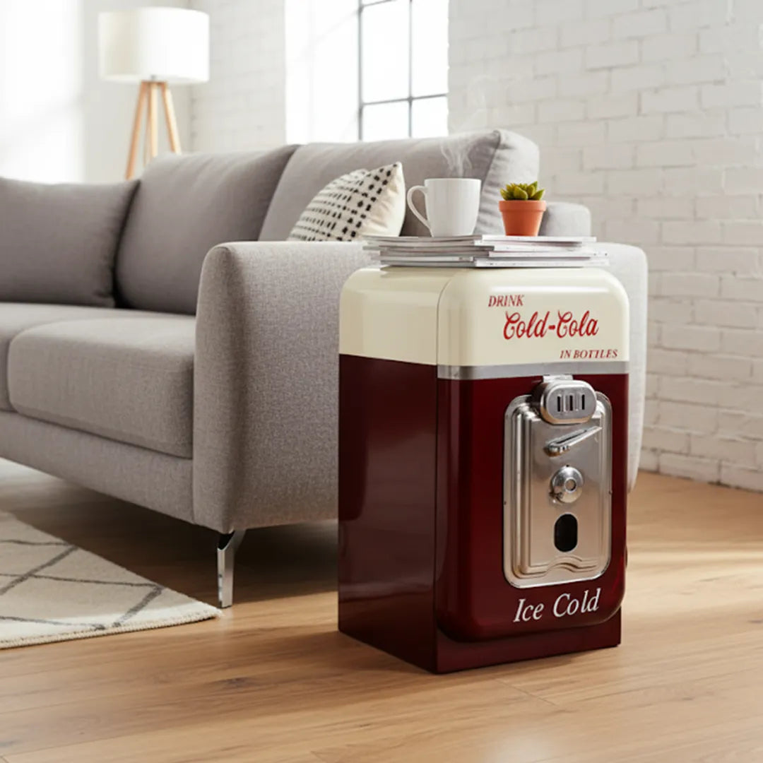 Vending machine style bedside table with storage drawers and unique modern design by Foxfurn