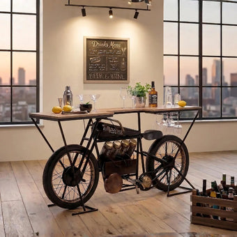compare product Brough Bike Wooden Bar Console Table for Home - LMB-201