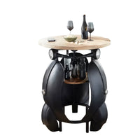Round scooter bar counter with built-in storage and vintage design by Foxfurn for stylish home bars (108 chars)