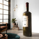 Wooden wine storage cabinet with multiple shelves for bottles and glasses, perfect for stylish home bar setup
