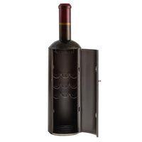 Wooden wine storage cabinet with multiple shelves for bottles and glasses, perfect for stylish home bar setup