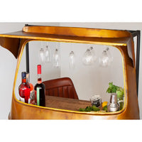 Modern tuk tuk bar counter with storage and unique automobile design handcrafted by Foxfurn
