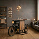 TMPH bike counter LMB-229 industrial style bar furniture with metal frame and wooden top by Foxfurn
