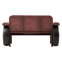 Vintage car bench seat furniture with metal body and cushioned seating, stylish automotive design by Foxfurn