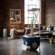 Luxury bus-shaped bar counter with stand for home and lounge by Foxfurn